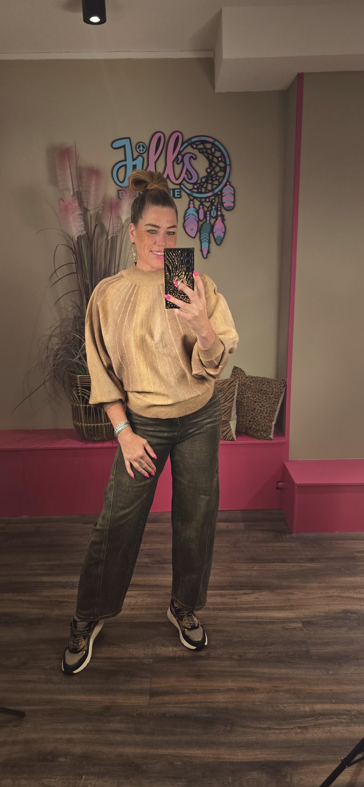 Broek Balloon brown wash 2