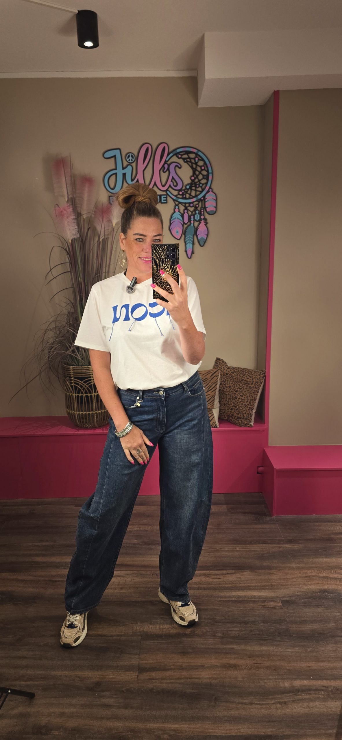 Broek balloon dark denim