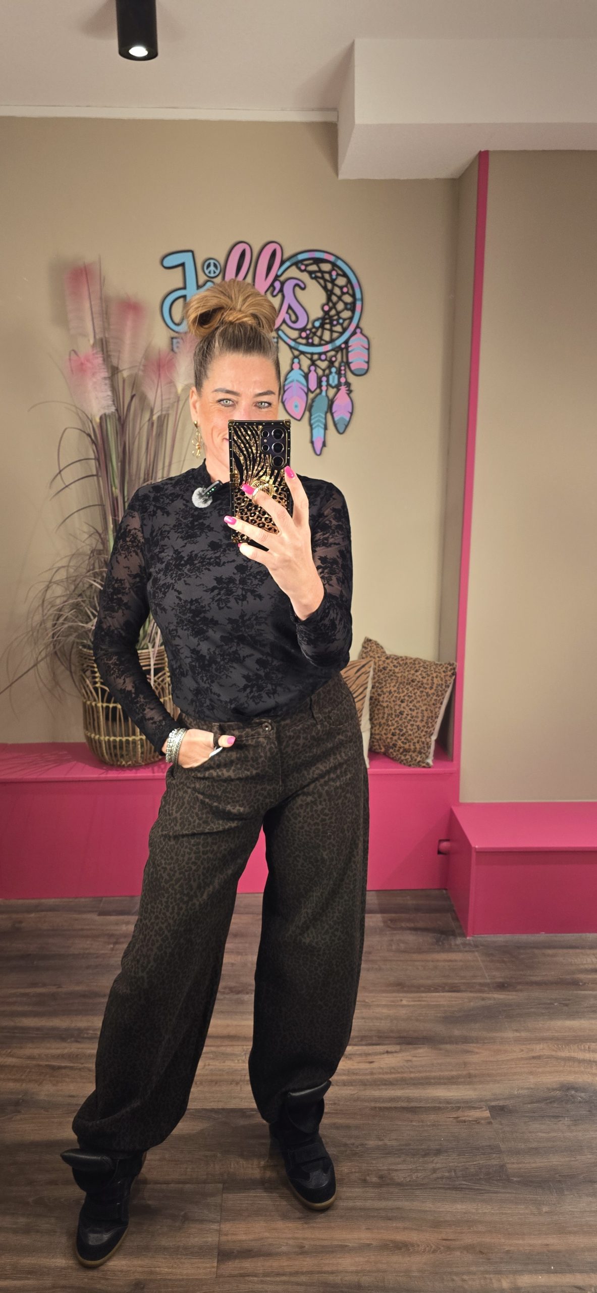 Broek balloon leopard brown