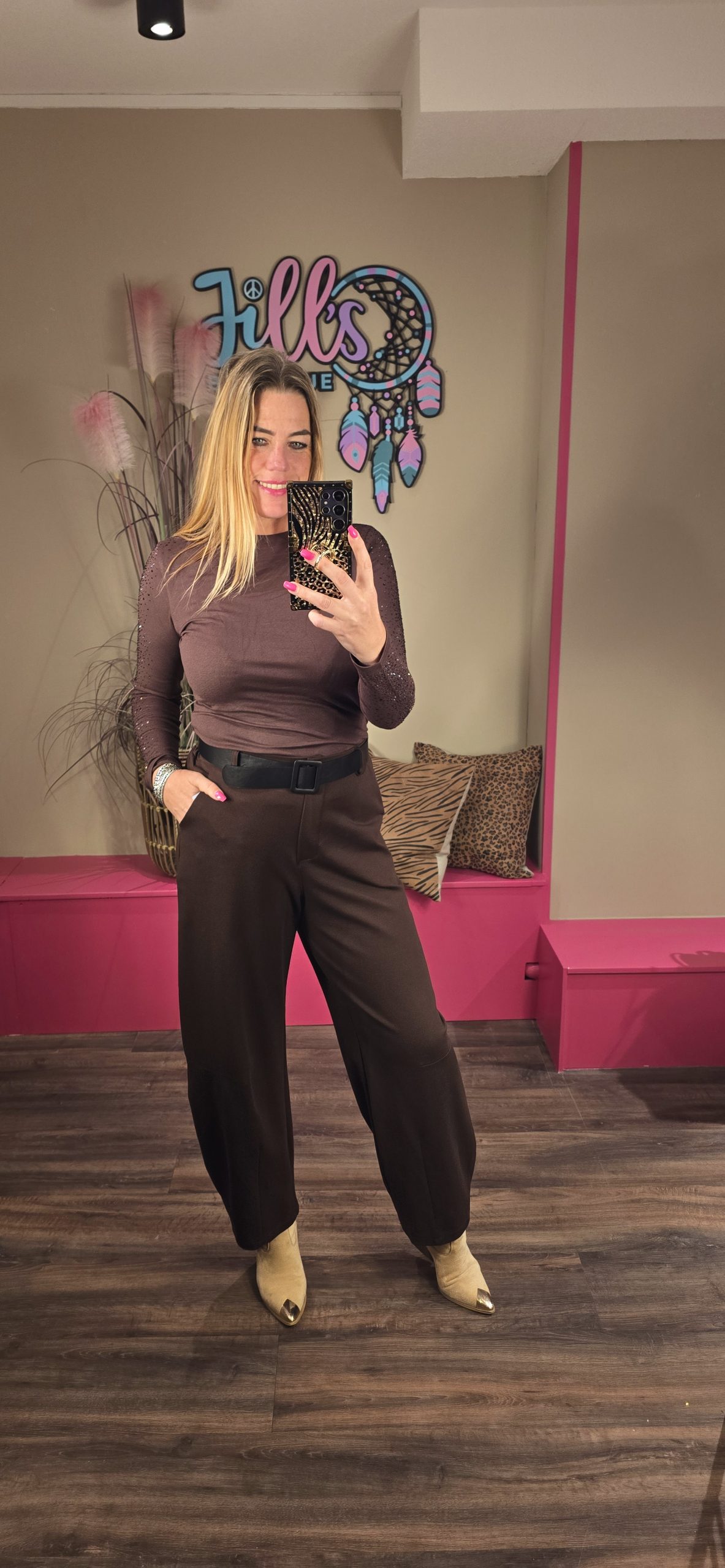 Broek pantalon ballon bruin