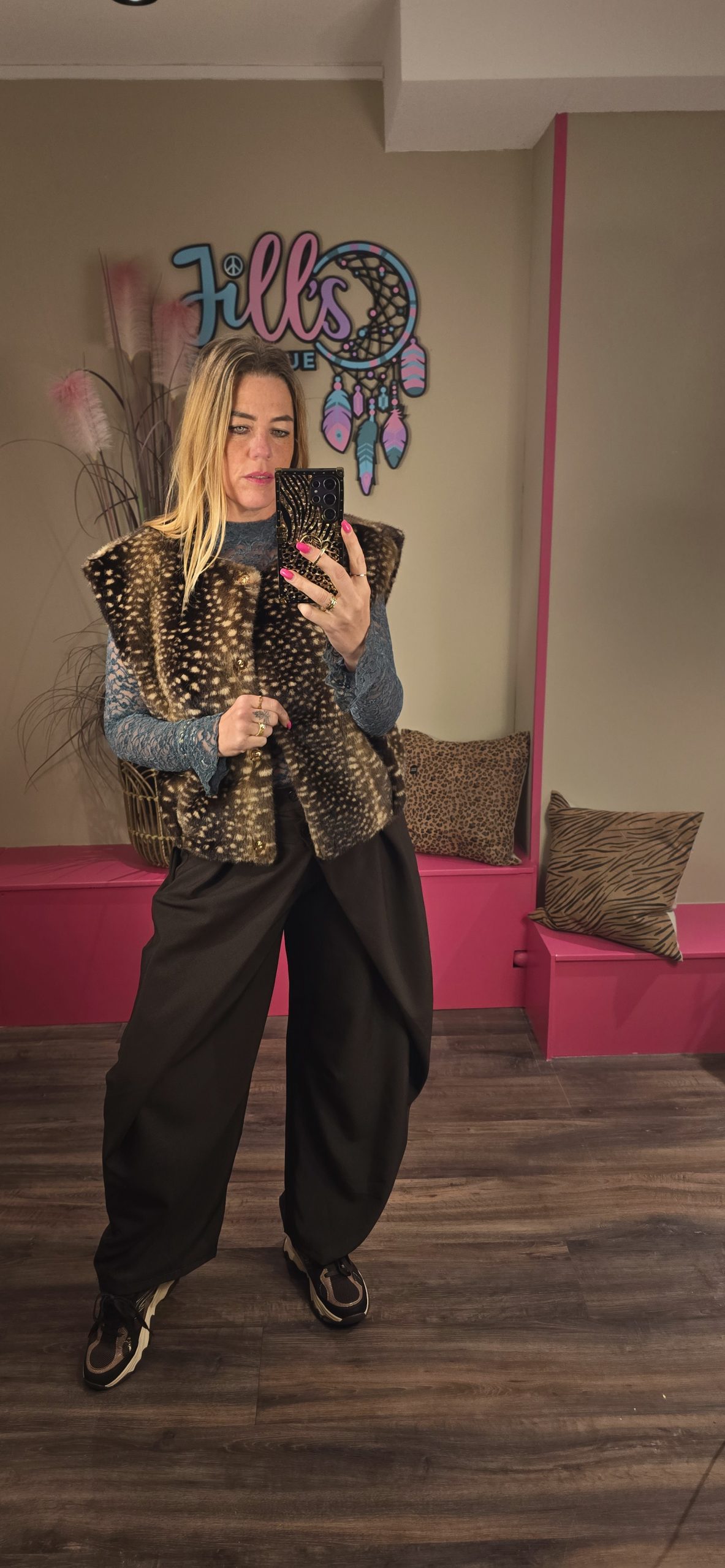 Broek ballon wide fit bruin