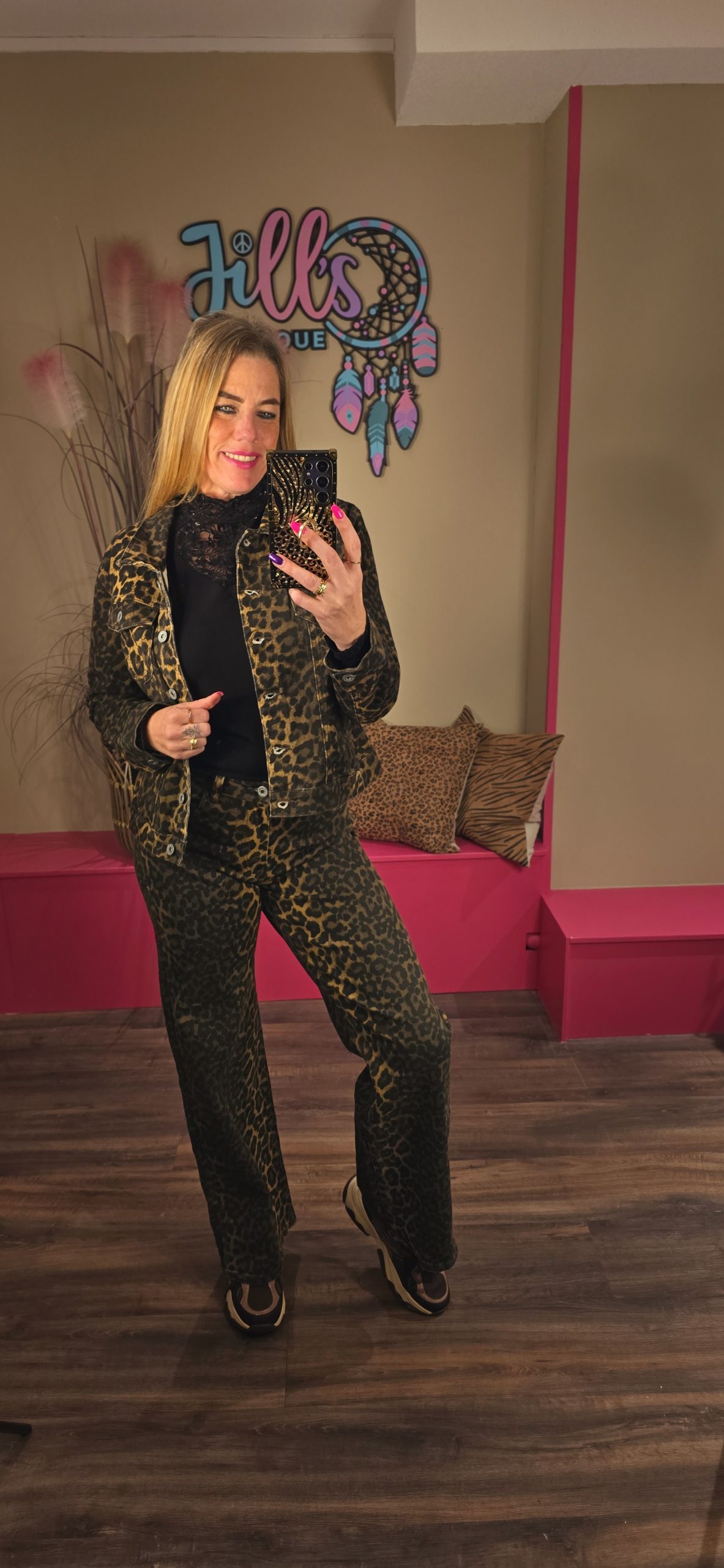 Broek straight leg leopard IZ NAIZ