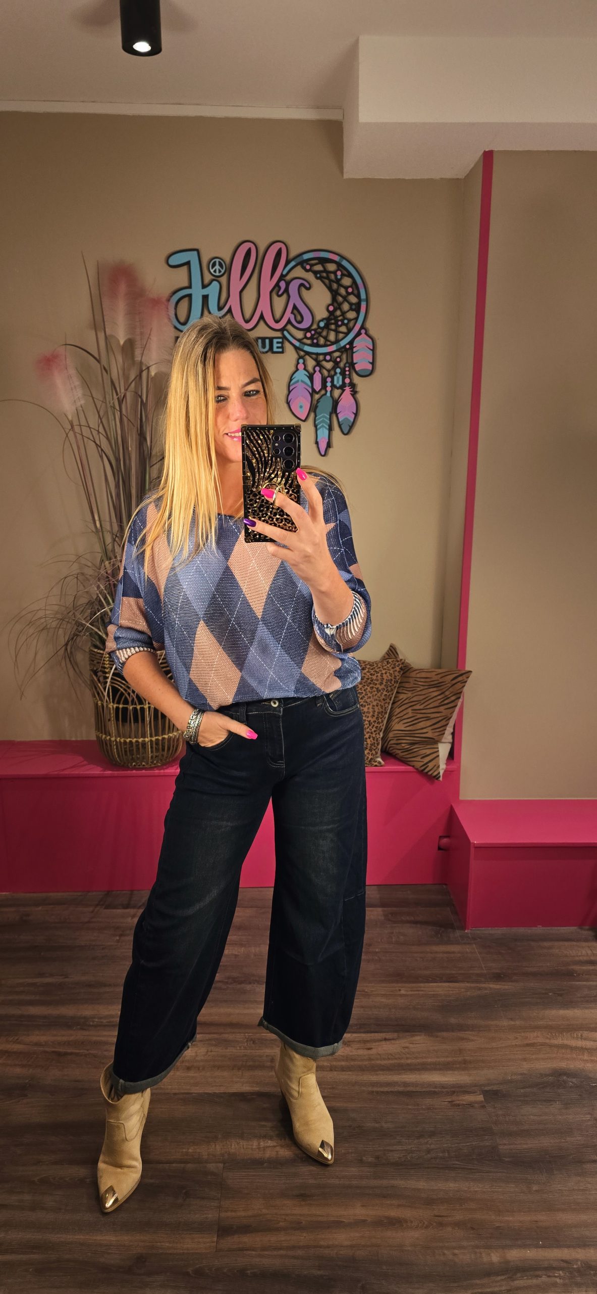 Top ruit blauw IZ NAIZ