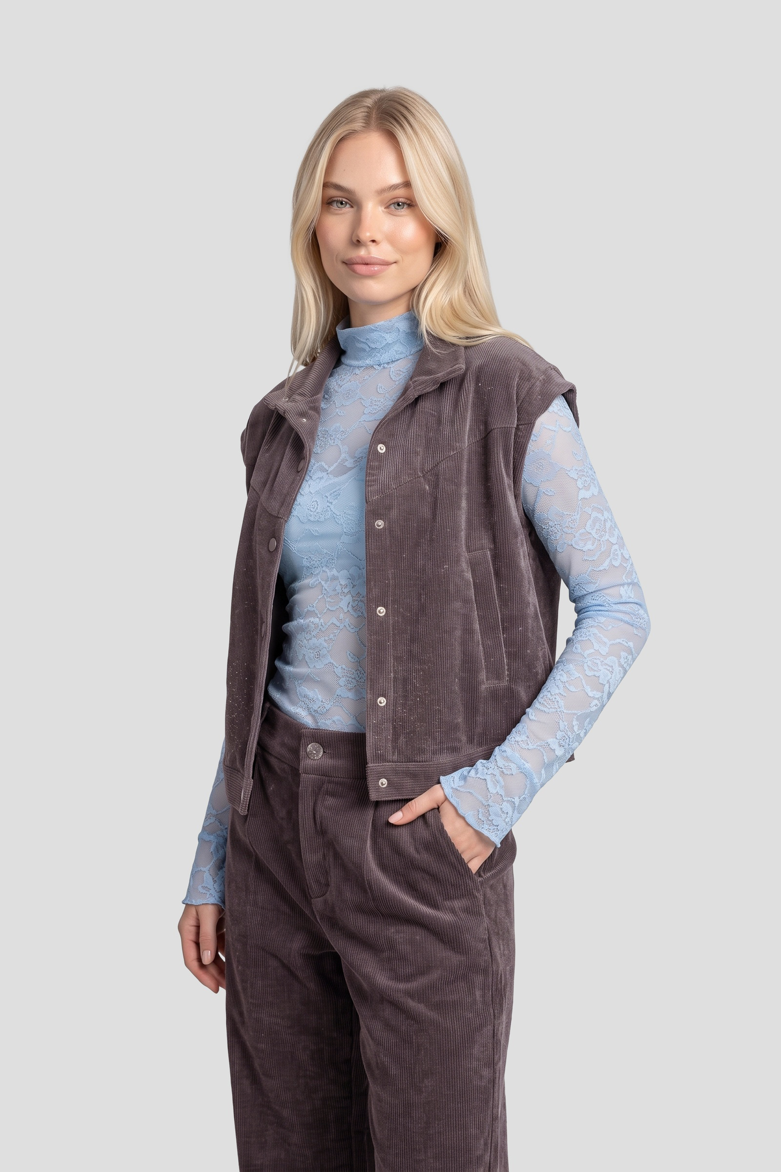 Gilet Brooke muted grey FLURESK