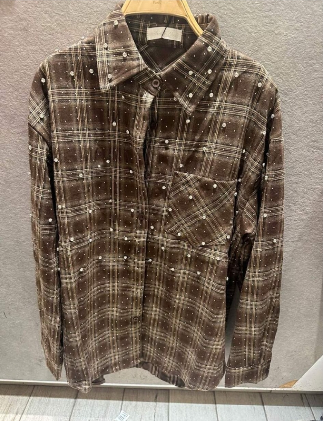 Blouse block diamant bruin