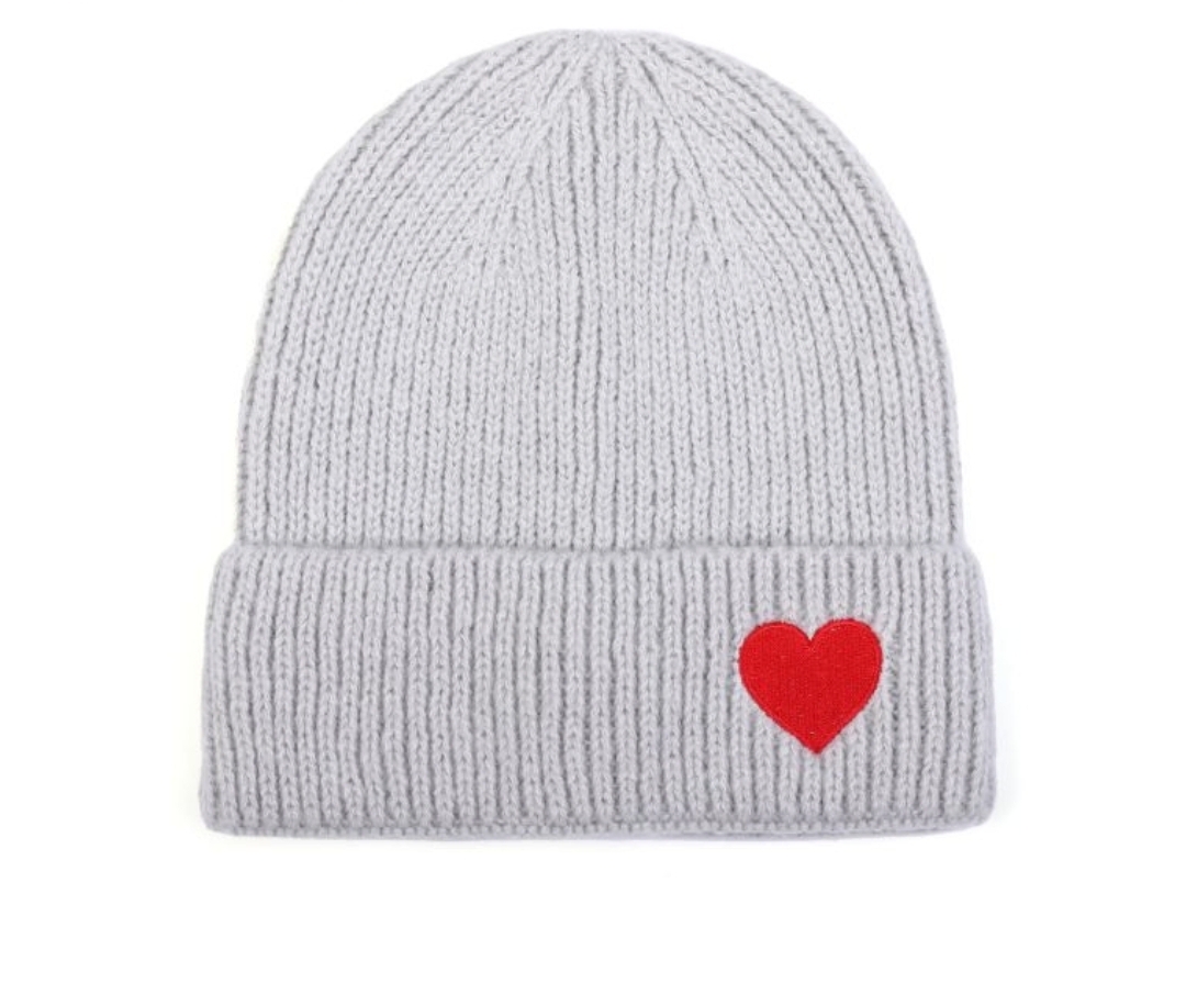 Muts grey red heart