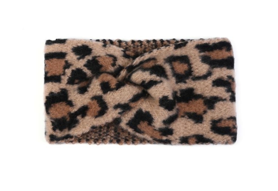 Hoofdband leopard brown